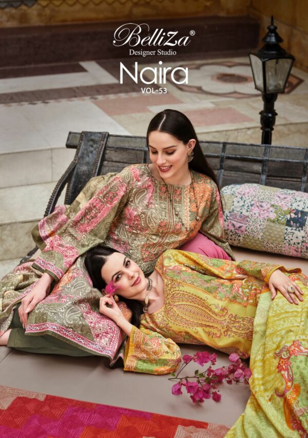 BELLIZA NAIRA VOL 53 COTTON EMBROIDERY SALWAR KAMEEZ DISTRIBUTOR IN SURAT 1