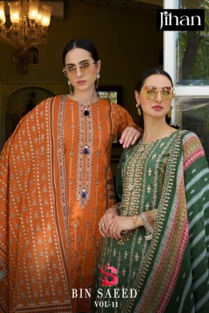 JIHAN BIN SAEED VOL 11 COTTON EMBROIDERY SALWAR KAMEEZ WHOLESALER IN SURAT 1.jpg