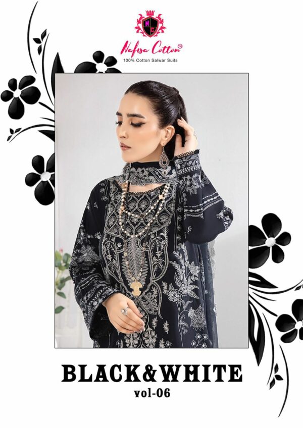 NAFISA COTTON BLACK AND WHITE KARACHI QUEEN VOL 6 SALWAR SUIT SUPPLIER IN SURAT 2.jpg