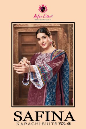 NAFISA COTTON SAFINA KARACHI SUITS VOL 8 SALWAR SUIT SUPPLIER IN SURAT 1.jpg