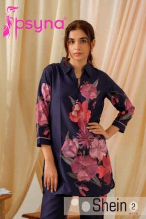 PSYNA SHEIN 2 POLY LINEN CO ORD SET KURTI DISTRIBUTOR IN SURAT 1.jpg