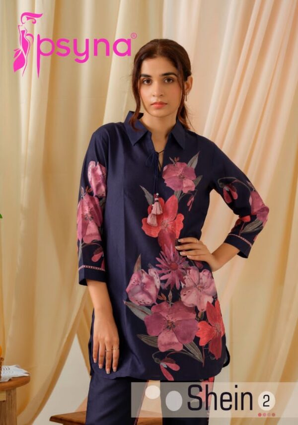 PSYNA SHEIN 2 POLY LINEN CO ORD SET KURTI DISTRIBUTOR IN SURAT 1.jpg