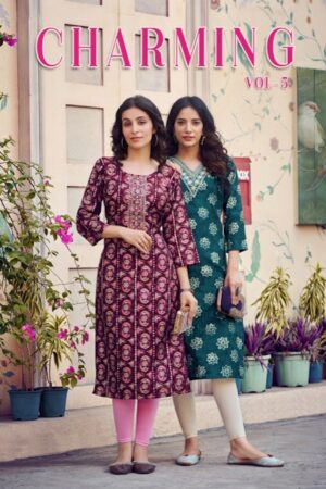 RADHIKA CHARMING VOL 5 CHANDERI WORK KURTIS DISTRIBUTOR IN SURAT 2.jpg