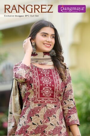 RANGMAYA RANGREZ COTTON READYMDE KURTI PANT WITH DUPATTA WHOLESALER IN SURAT 1.jpg