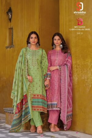 SHRADDHA DESIGNER BIN SAEED LAWN COLLECTION VOL 10 SALWAR SUIT SUPPLIER IN SURAT 1.jpg