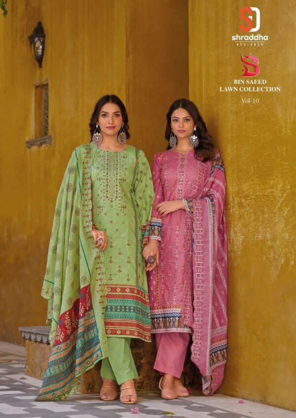SHRADDHA DESIGNER BIN SAEED LAWN COLLECTION VOL 10 SALWAR SUIT SUPPLIER IN SURAT 1.jpg