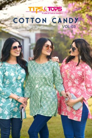 TIPS TOPS COTTON CANDY VOL 3 COTTON SHORT KURTIS WHOLESALER IN SURAT 8