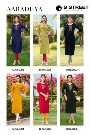 thumbs 9 STREET AARADHYA RAYON EMBROIDERY KURTIS CATALOGUE WHOLESALER IN SURAT 11