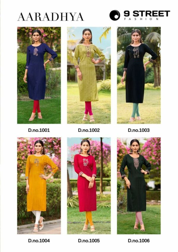 thumbs 9 STREET AARADHYA RAYON EMBROIDERY KURTIS CATALOGUE WHOLESALER IN SURAT 11