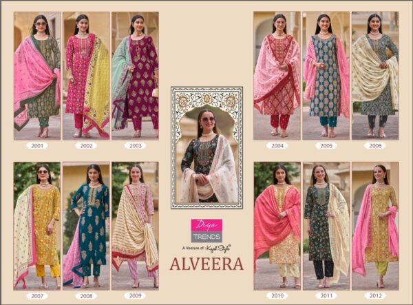 thumbs DIYA TRENDS ALVEERA RAYON KURTI WITH PANT DUPATTA WHOLESALER IN SURAT 13.jpg