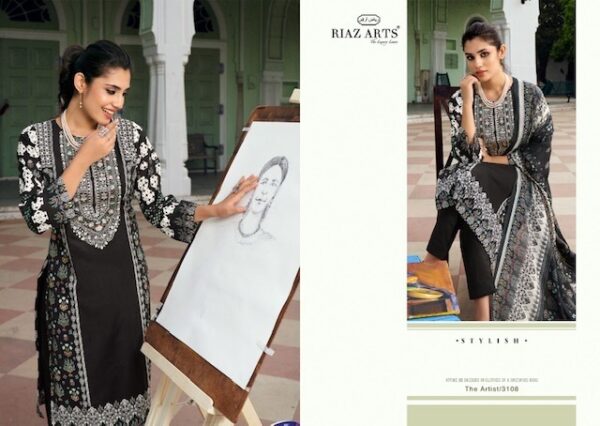 thumbs RIAZ ARTS THE ARTIST KARACHI LAWN EMBROIDERY SALWAR SUIT WHOLESALER IN SURAT 11.jpg