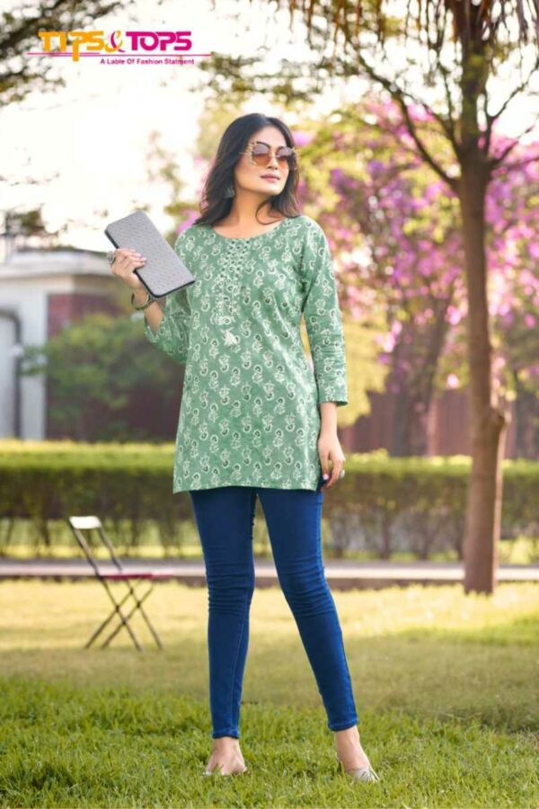 thumbs TIPS TOPS COTTON CANDY VOL 3 COTTON SHORT KURTIS WHOLESALER IN SURAT 1