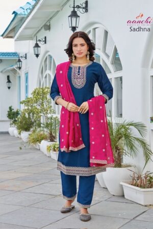AANCHI SADHNA DESIGNER KURTI PANT WITH DUPATTA WHOLESALER IN SURAT 4.jpg