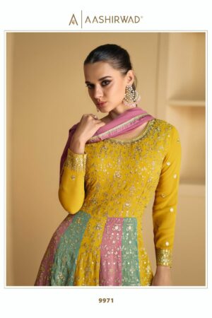 AASHIRWAD TAREEF GEORGETTE DESIGNER SUITS WHOLESALER IN SURAT 2.jpg