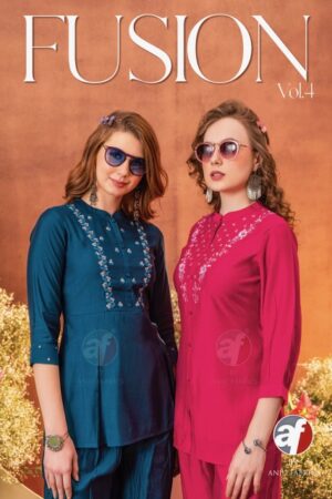 ANJU FABRICS FUSION VOL 4 DESIGNER INDO WESTERN KURTIS DISTRIBUTOR IN SURAT 1.jpg