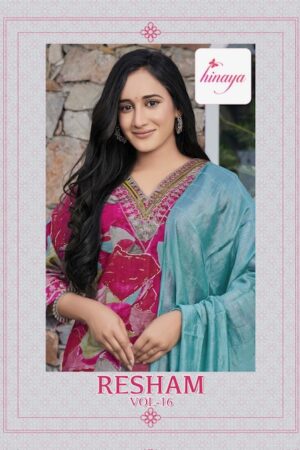 HINAYA RESHAM VOL 16 PRINTED KURTI PANT WITH DUPATTA WHOLESALER IN SURAT 1.jpg
