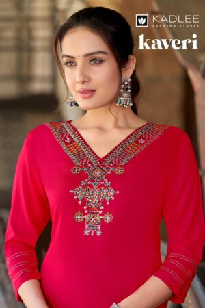KADLEE KAVERI RAYON EMBROIDERY KURTI CATALOGUE WHOLESALER IN SURAT 1.jpg