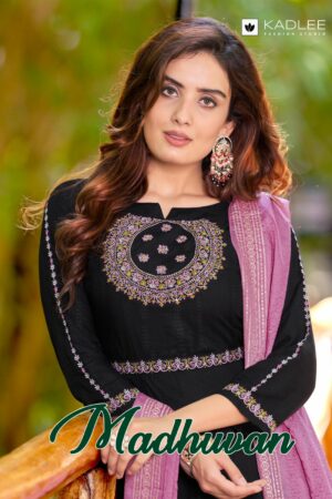 KADLEE MADHUVAN RAYON EMBROIDERY KURTI CATALOGUE WHOLESALER IN SURAT 1.jpg