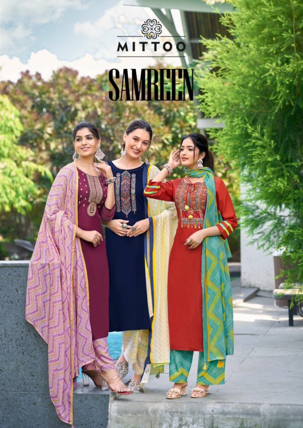 MITTOO SAMREEN READYMADE RAYON EMBROIDERY KURTIS WHOLESALER IN SURAT 1.jpg