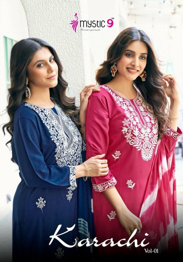 MYSTIC 9 KARACHI VOL 1 READYMADE LUCKNOWI KURTI CATALOGUE SUPPLIER IN SURAT 9.jpg