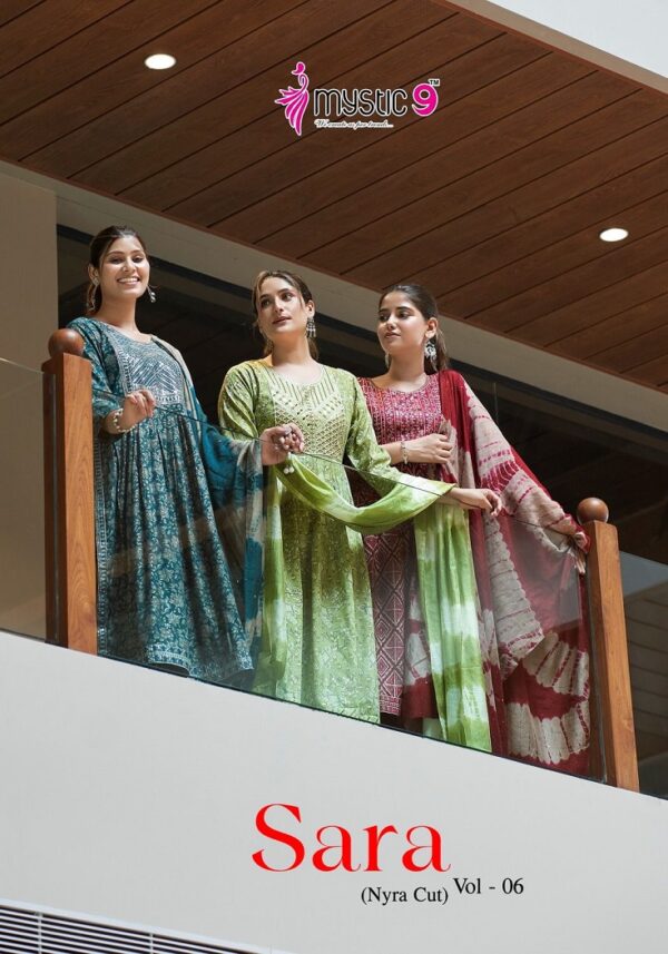 MYSTIC 9 SARA VOL 6 NYRA CUT KURTI PANT WITH DUPATTA 1.jpg