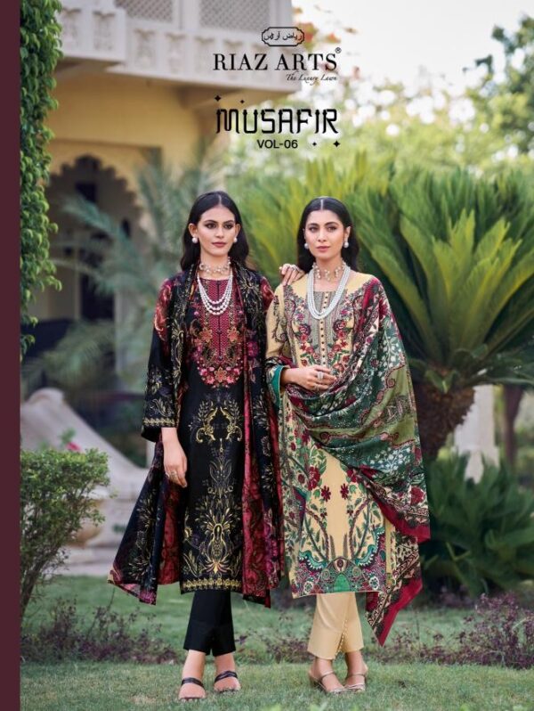 RIAZ ARTS MUSAFIR VOL 6 KARACHI LAWN SALWAR SUIT WHOLESALER IN SURAT 2.jpg