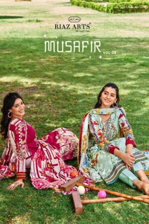 RIAZ ARTS MUSAFIR VOL 8 KARACHI LAWN SALWAR KAMEEZ WHOLESALER IN SURAT 1.jpg