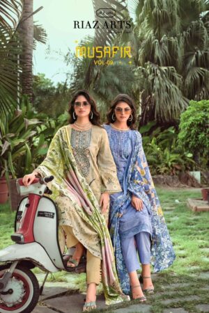 RIAZ ARTS MUSAFIR VOL 9 KARACHI PRINT SALWAR KAMEEZ WHOLESALER IN SURAT 2.jpg