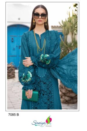 SANIYA TRENDZ D.NO 7085 CHIKANKARI PAKISTANI SALWAR SUITS WHOLESALER IN SURAT 4 Copy.jpg