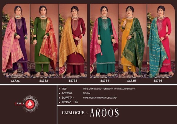 TRIPLE A AROOS DESIGNER SILK EMBROIDERY SALWAR SUIT WHOLESALER IN SURAT 6.jpg