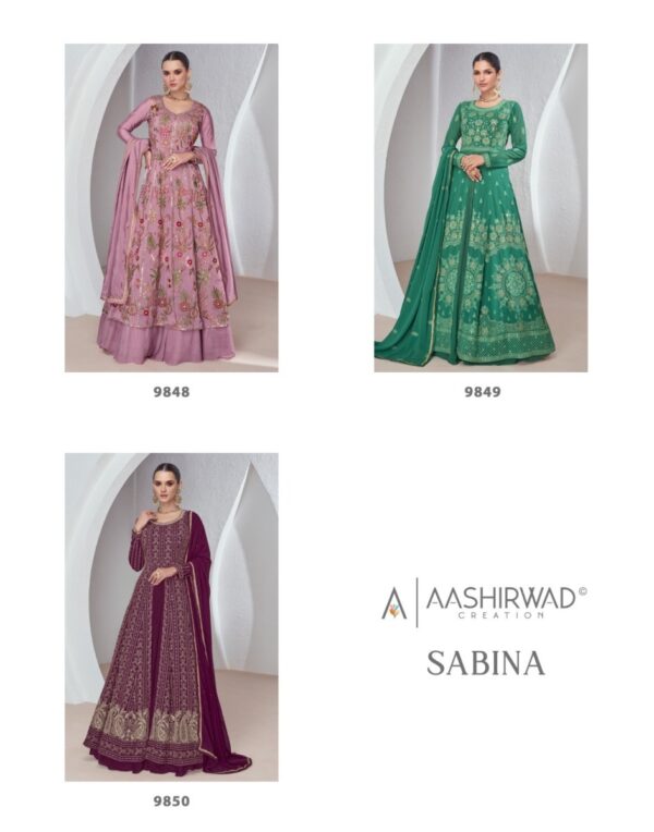 thumbs AASHIRWAD CREATION SABINA DESIGNER GEORGETTE SUITS WHOLESALER IN SURAT 8.jpg