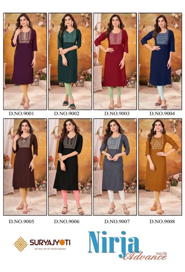 thumbs SURYAJYOTI NIRJA ADVANCE VOL 9 RAYON KURTI CATALOGUE WHOLESALER IN SURAT 14.jpg