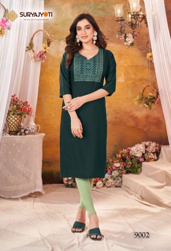 thumbs SURYAJYOTI NIRJA ADVANCE VOL 9 RAYON KURTI CATALOGUE WHOLESALER IN SURAT 3.jpg
