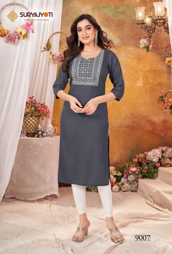 thumbs SURYAJYOTI NIRJA ADVANCE VOL 9 RAYON KURTI CATALOGUE WHOLESALER IN SURAT 8.jpg