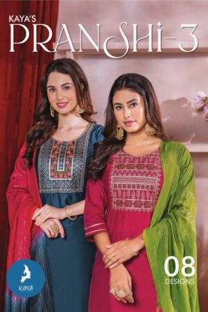 KAYA KURTI PRANSHI 3 CHANDERI SILK READYMADE KURTI WHOLESALER IN SURAT 1.jpg