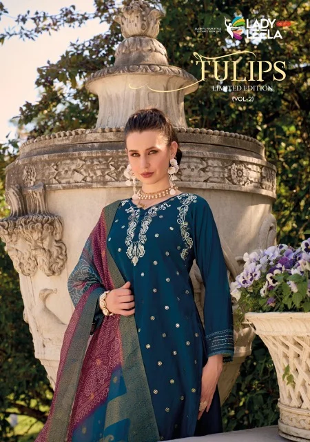 LADY LEELA TULIPS VOL 2 NEW AMAZING CATALOGUE Rehmat Boutique LADY LEELA TULIPS VOL 2 LADY LEELA TULIPS VOL 2 VISCOSE SILK READYMADE KURTIS SUPPLIER IN SURAT 1.jpg
