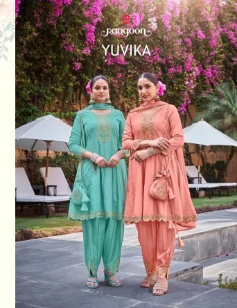 RANGOON YUVIKA AMAZING LATEST CATALOGUE Rehmat Boutique RANGOON YUVIKA RANGOON YUVIKA VISCOSE EMBROIDERY READYMADE KURTI SUPPLIER IN SURAT 3.jpg