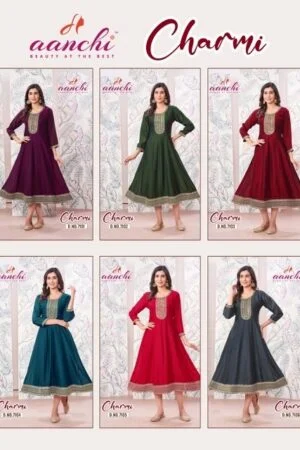 thumbs AANCHI CHARMI ANARKALI FLAIR KURTIS CATALOG 8.jpg