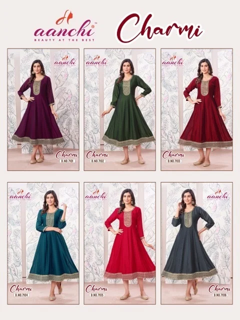 thumbs AANCHI CHARMI ANARKALI FLAIR KURTIS CATALOG 8.jpg