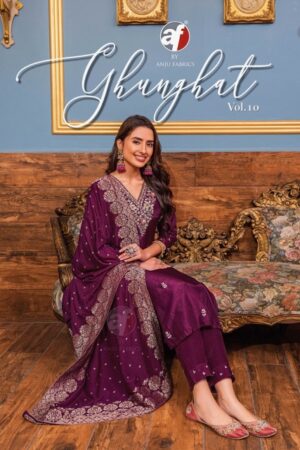 ANJU FABRICS GHUNGHAT VOL 10 READYMADE KURTIS WHOLESALER 15.jpg