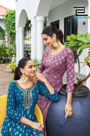 BLUE HILLS WALKWAY SPECIAL RAYON ANARKALI GOWN KURTI SUPPLIER IN SURAT 12.jpg