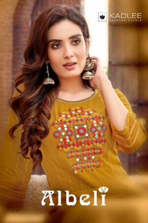 KADLEE ALBELI RAYON KURTI CATALOGUE WHOLESALER IN SURAT 11.jpg