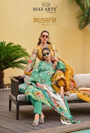 RIAZ ARTS MUSAFIR VOL 11 LAWN PRINTED SALWAR SUIT WHOLESALER IN SURAT 1.jpg