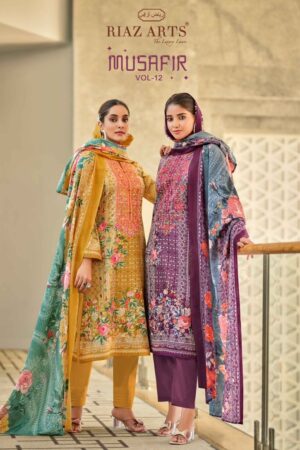 RIAZ ARTS MUSAFIR VOL 12 KARACHI LAWN SALWAR SUIT SUPPLIER IN SURAT 1.jpg