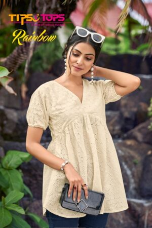 TIPS TOPS RAINBOW COTTON SHORT KURTI WHOLESALER IN SURAT 8.jpg