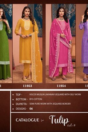 TRIPLE A TULIP VOL 9 VISCOSE LAKHNAVI SALWAR SUIT DISTRIBUTOR IN SURAT 7.jpg