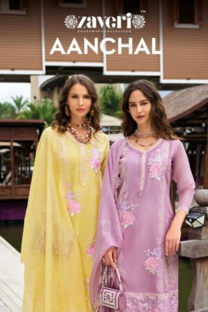 ZAVERI AANCHAL SOFT ORGANZA EMBROIDERY READYMADE KURTI SUPPLIER IN SURAT 2.jpg