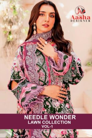 AASHA DESIGNER VOL 1 NEEDLE WONDER COTTON PAKISTANI SUIT SUPPLIER IN SURAT 10.jpg