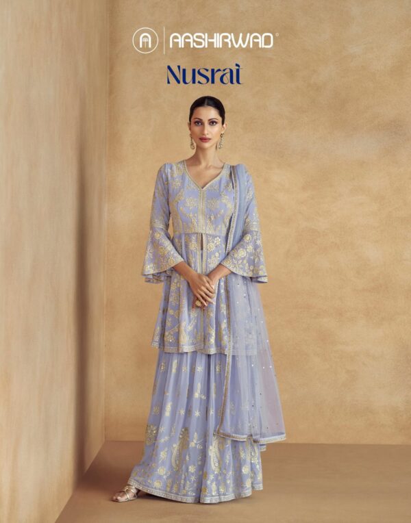 AASHIRWAD CREATION NUSRAT DESIGNER REAL GEORGETTE SUIT SUPPLIER IN SURAT 1.jpg