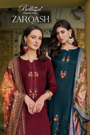 BELLIZA ZARQASH JAM EMBROIDERY SALWAR KAMEEZ WHOLESALER IN SURAT 1.jpg
